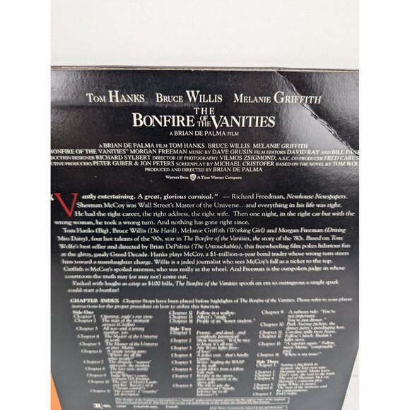 The Bonfire Of The Vanities Laser Discs Warner Home Video 1991 - Picture 8 of 10